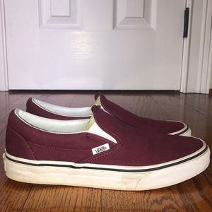 Vans Burgundy Slip Ons